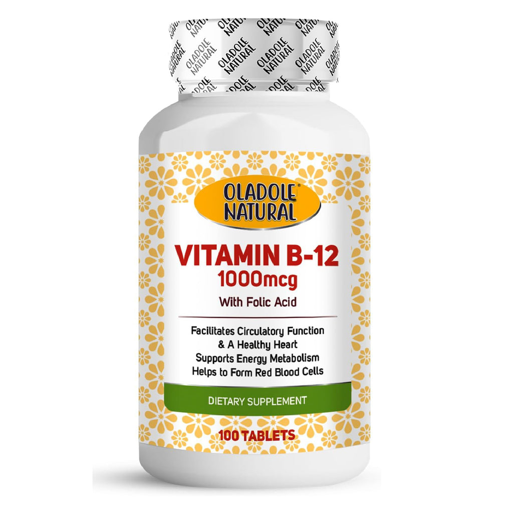 Vitamin B-12 with Folic Acid, 1000mcg 100 Tablets
