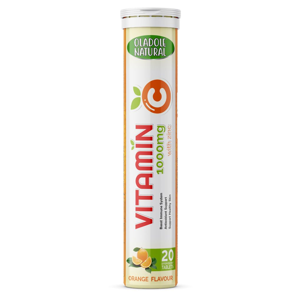 Vitamin C 1000mg effervescent + Zinc Dissolvable Supplement with Orange Flavor - 20 Tablets Pack of 1