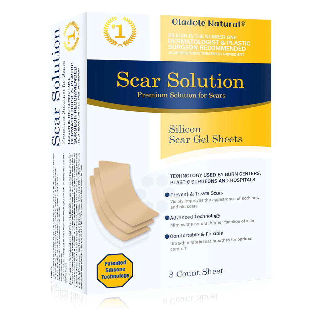 صفائح جل الندبات المصنوعة من السيليكون من Scar Solution، عدد 8