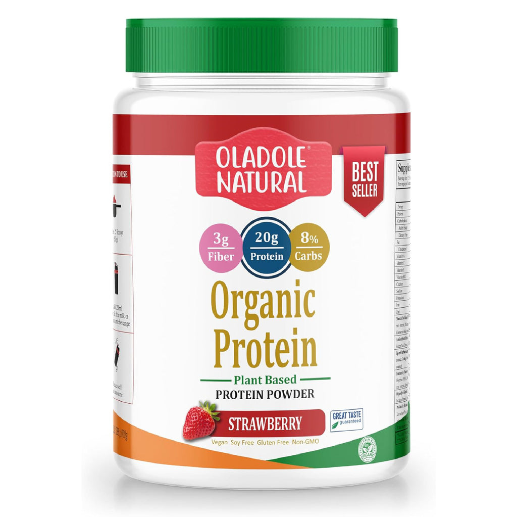 Plant Based Organic Protein Powder 1Kg Strawberry Halal