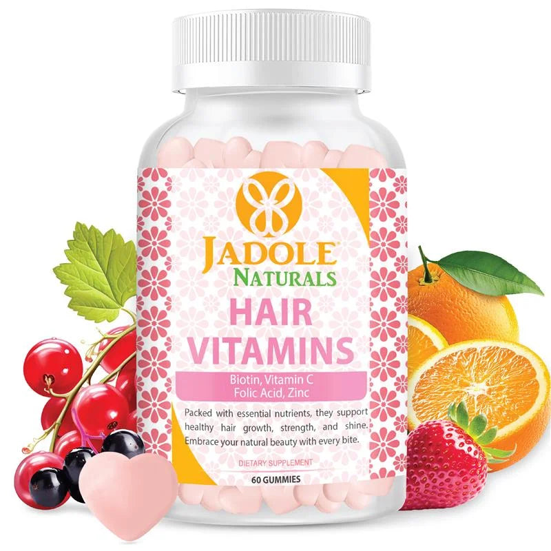 Hair Vitamins 60 Gummies with Vitamin C, Biotin & Folic Acid