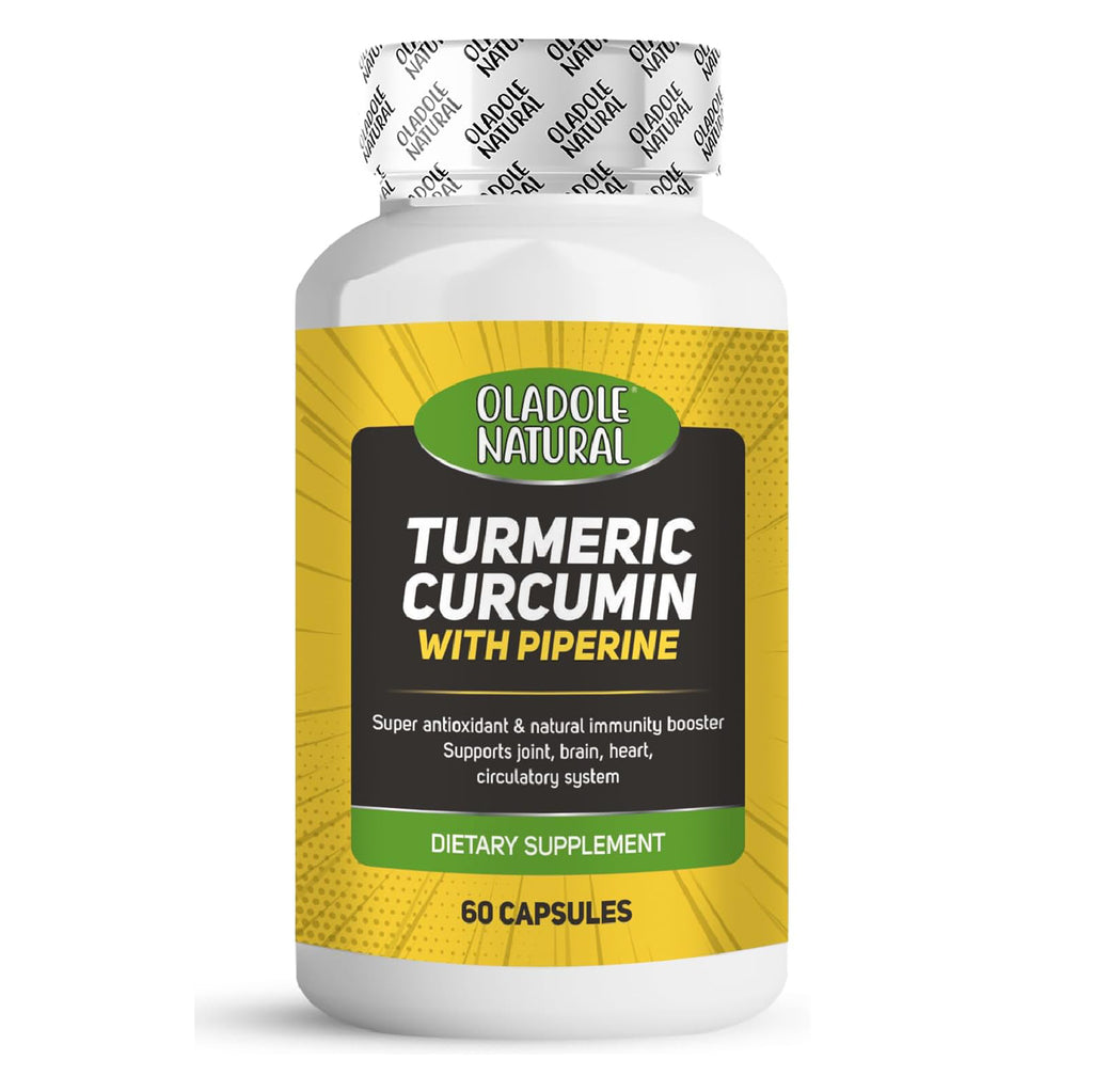 Oladole Natural Turmeric Curcumin With Piperine- 60 Capsules