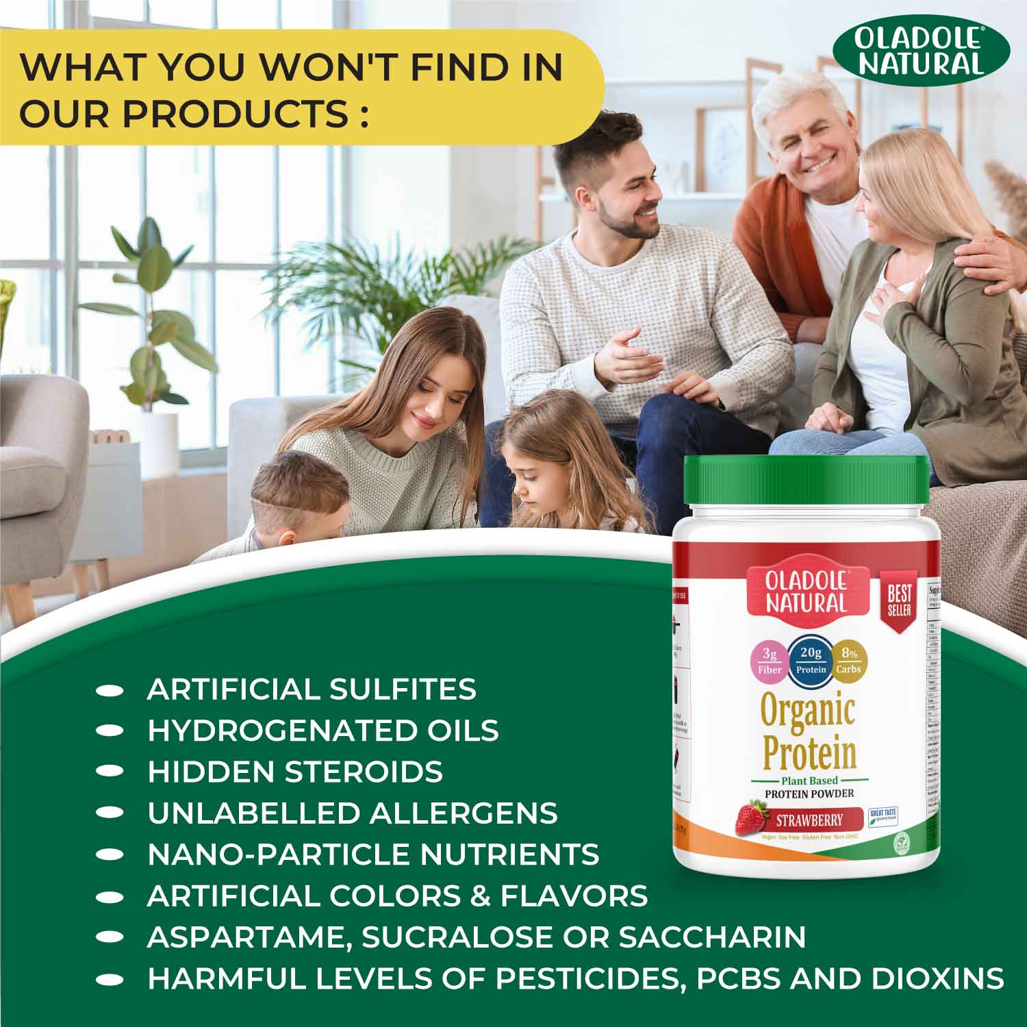 Key Benefits Plant Based Protein Powder Strawberry1 Kg Halal
