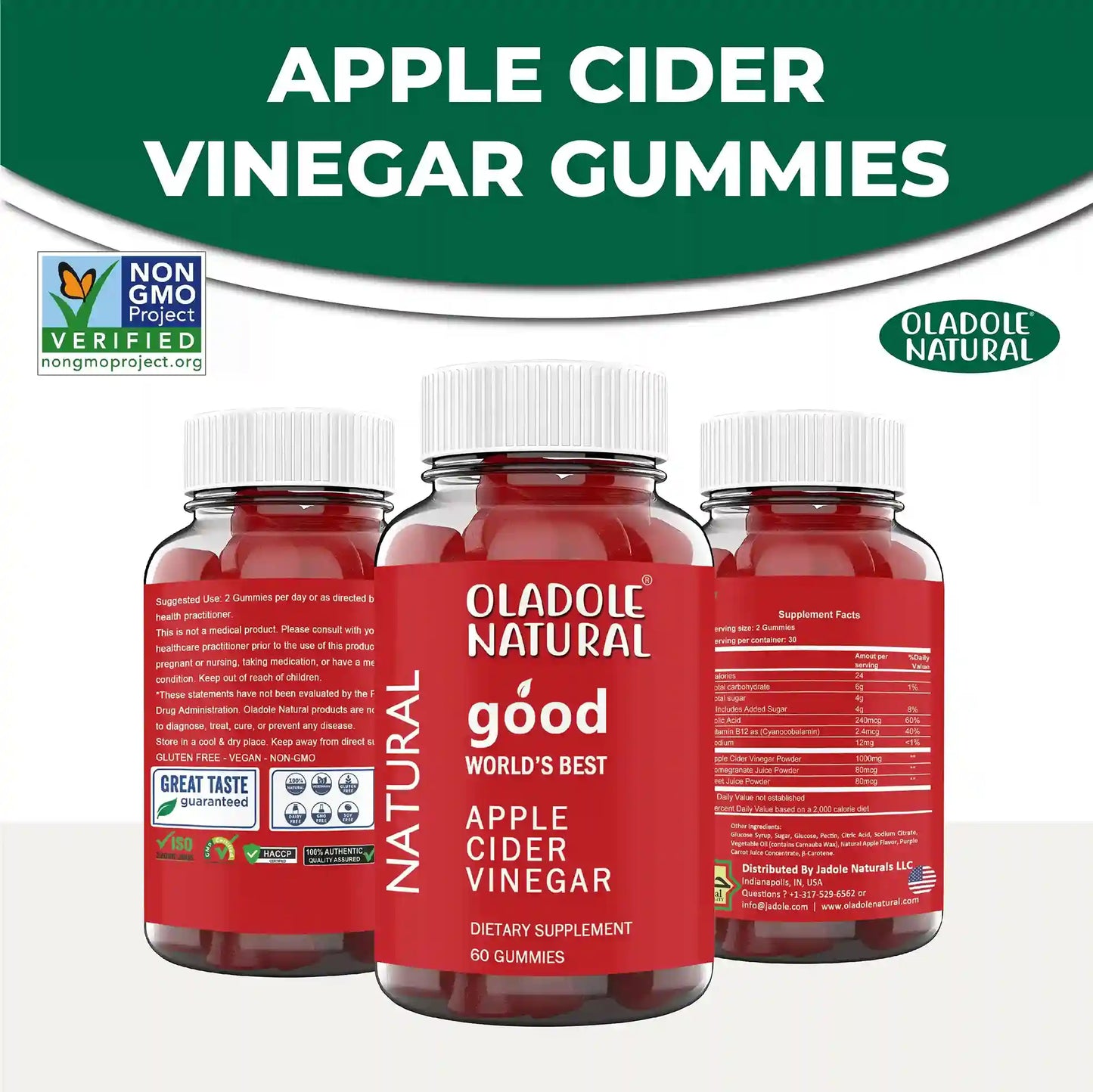 Apple Cider Vinegar Gummy Apple Flavor 60 Gummies
