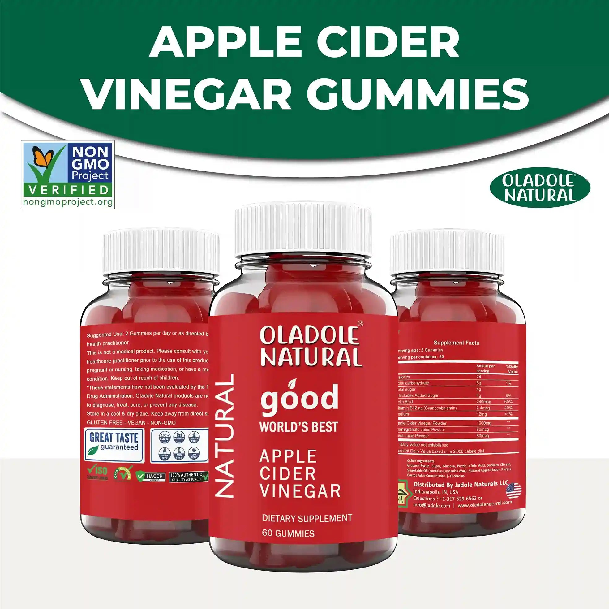 Apple Cider Vinegar Gummy Apple Flavor 60 Gummies
