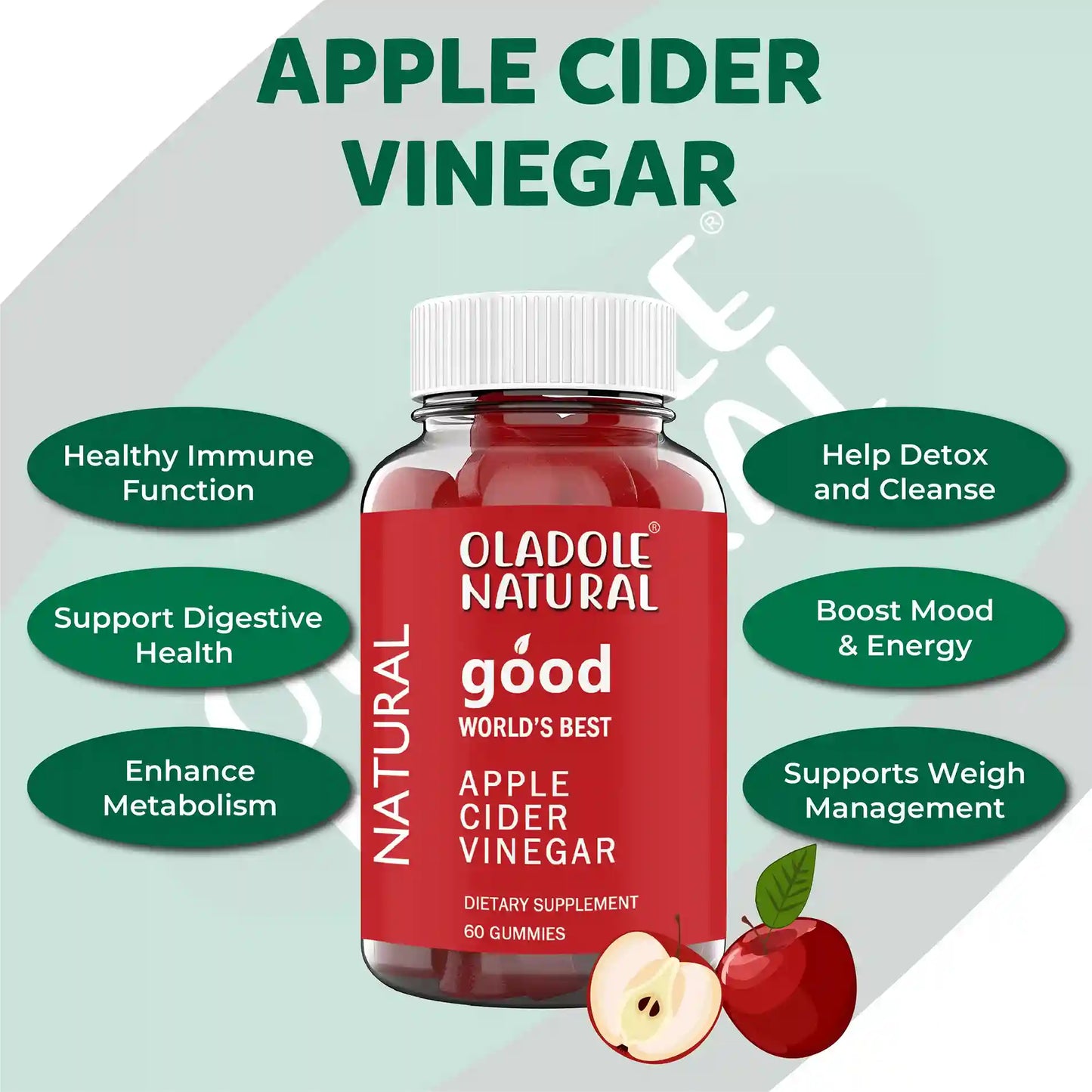 Apple Cider Vinegar Gummy Apple Flavor 60 Gummies