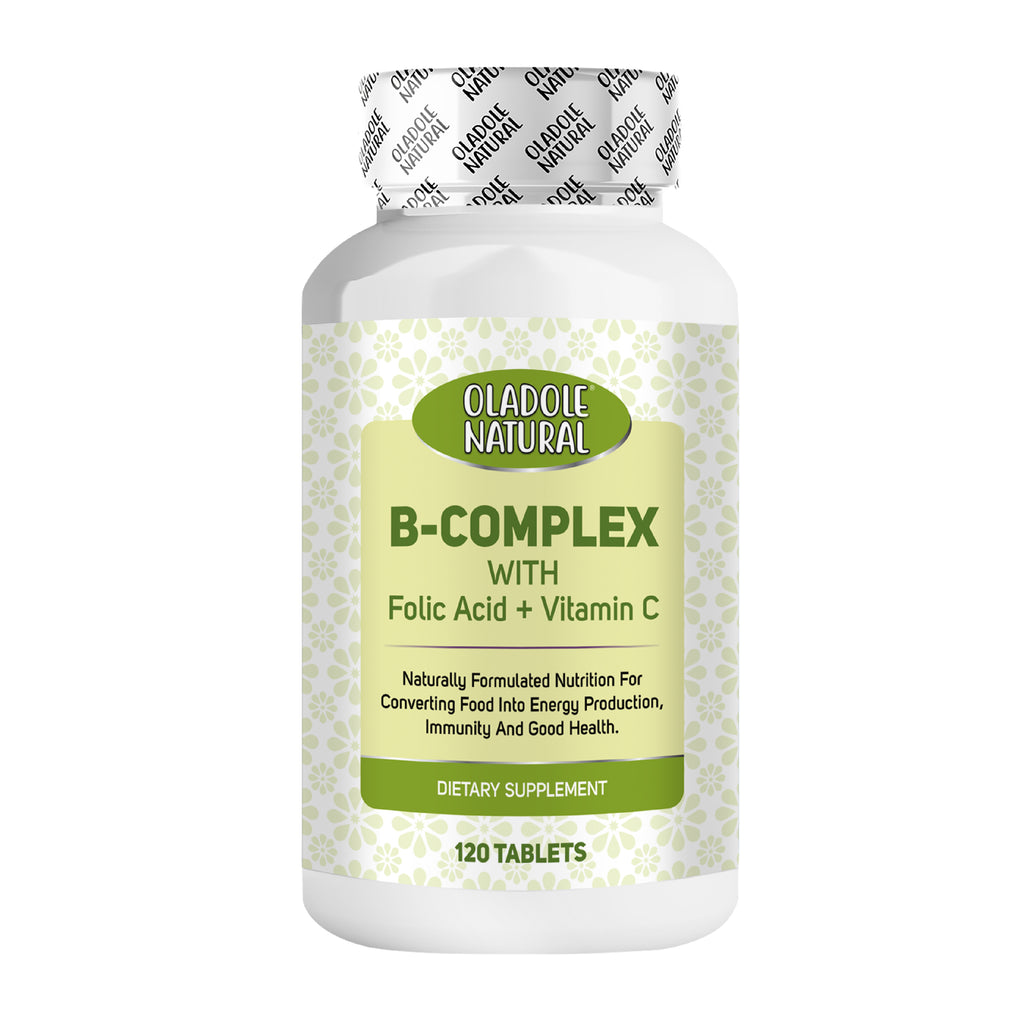 B-Complex with Folic Acid + Vitamin C, 120 Tablets