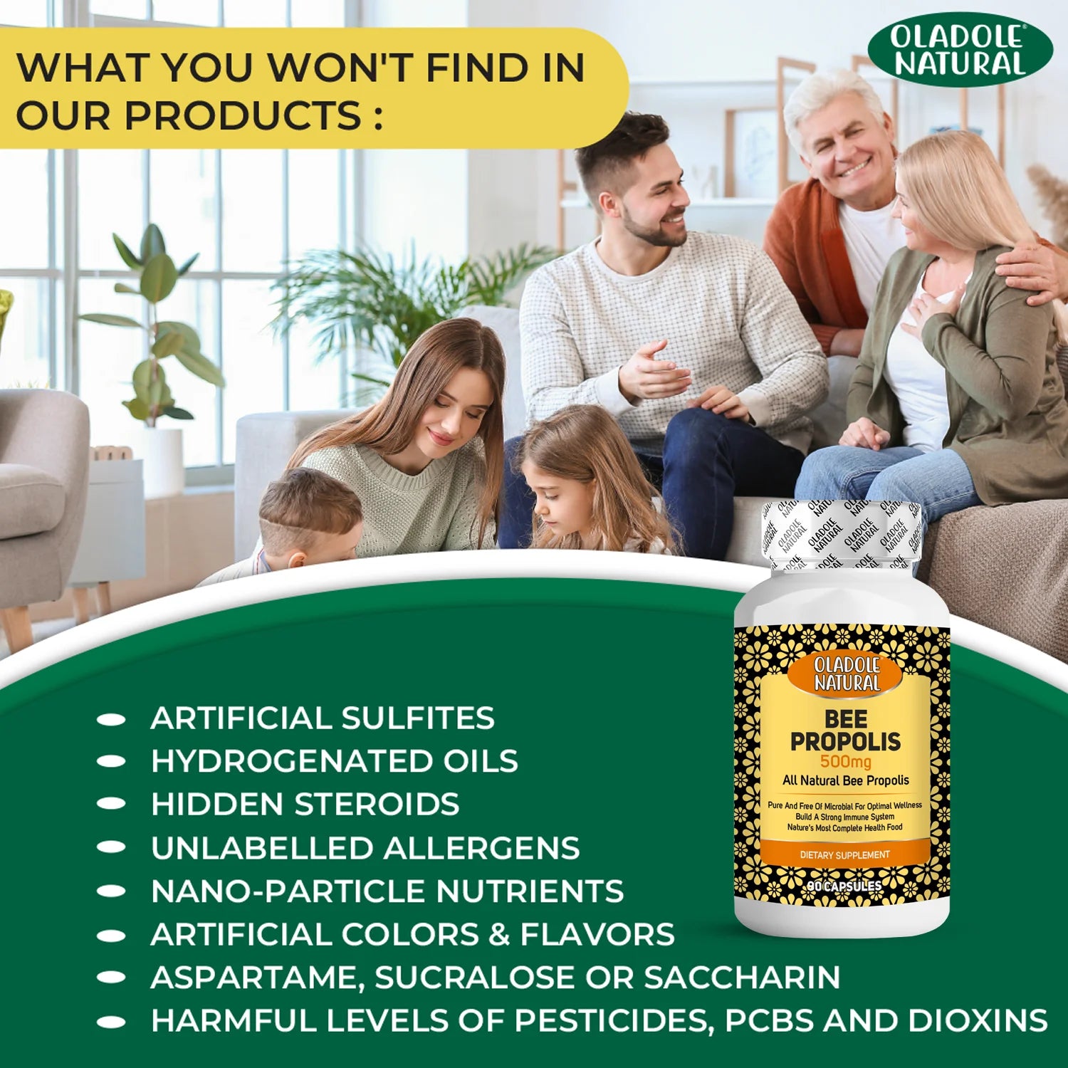 Bee Propolis 500 mg - 90 Capsules