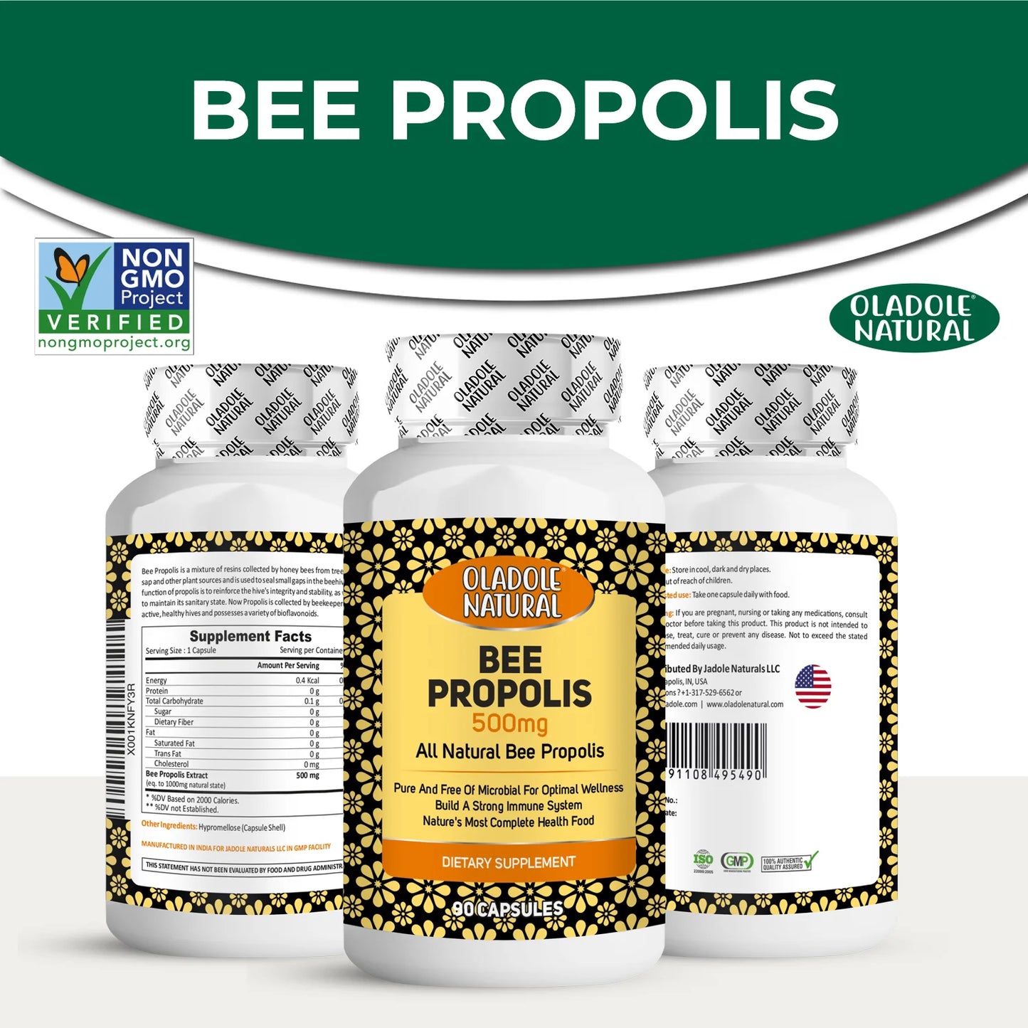 Bee Propolis 500 mg - 90 Capsules