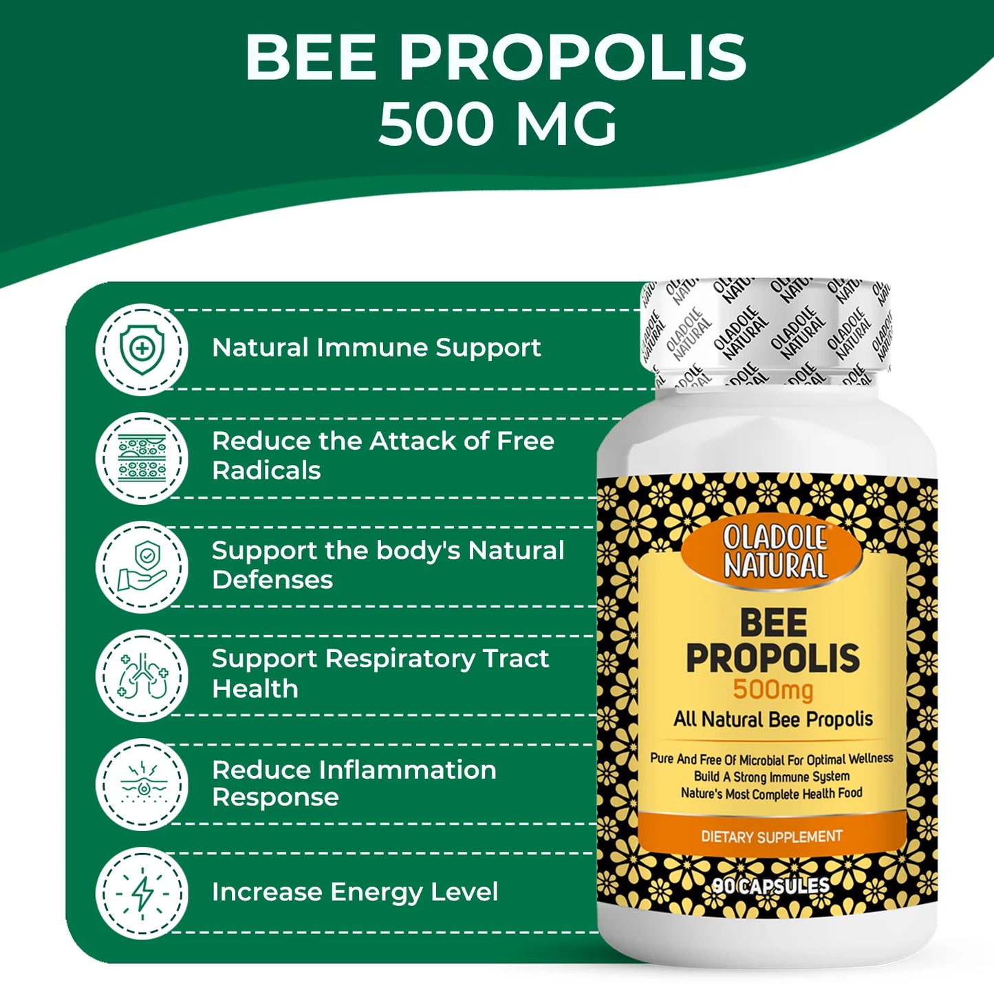 Bee Propolis 500 mg - 90 Capsules