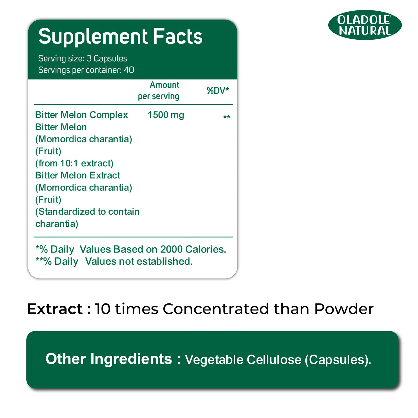 Bitter Gourd Bitter Melon 1500 mg