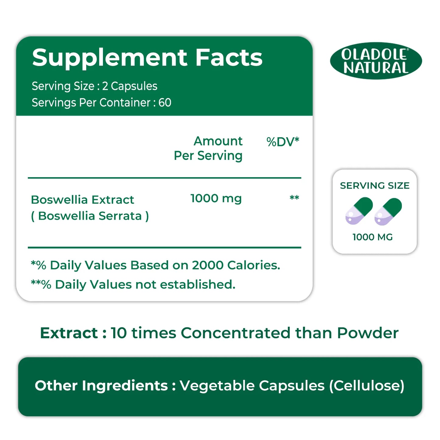 Boswellia Extract 1000 mg - 120 Capsules