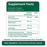 Brain Booster Supplement With Vitamin B12 - 60 Capsules