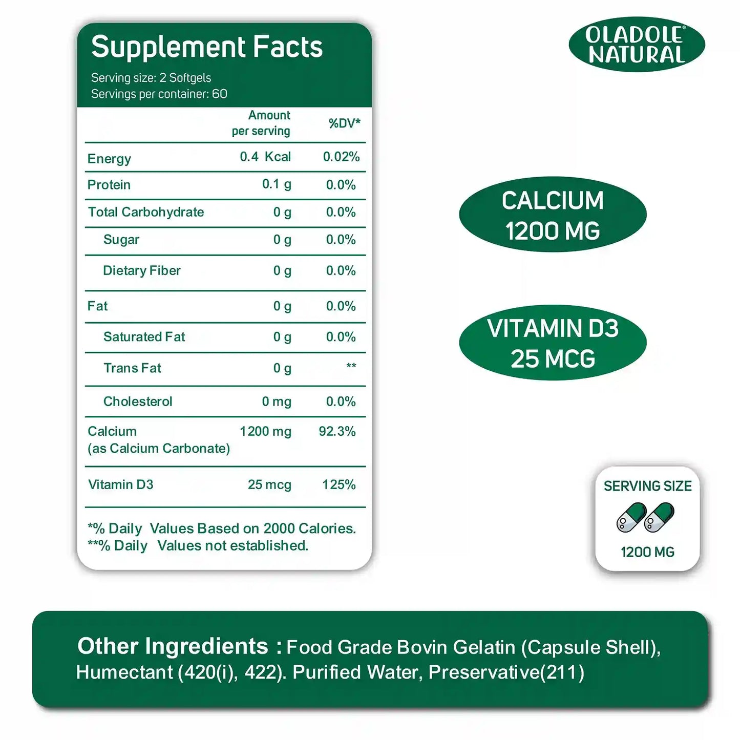 Calcium + Vitamin D3 Supplement 