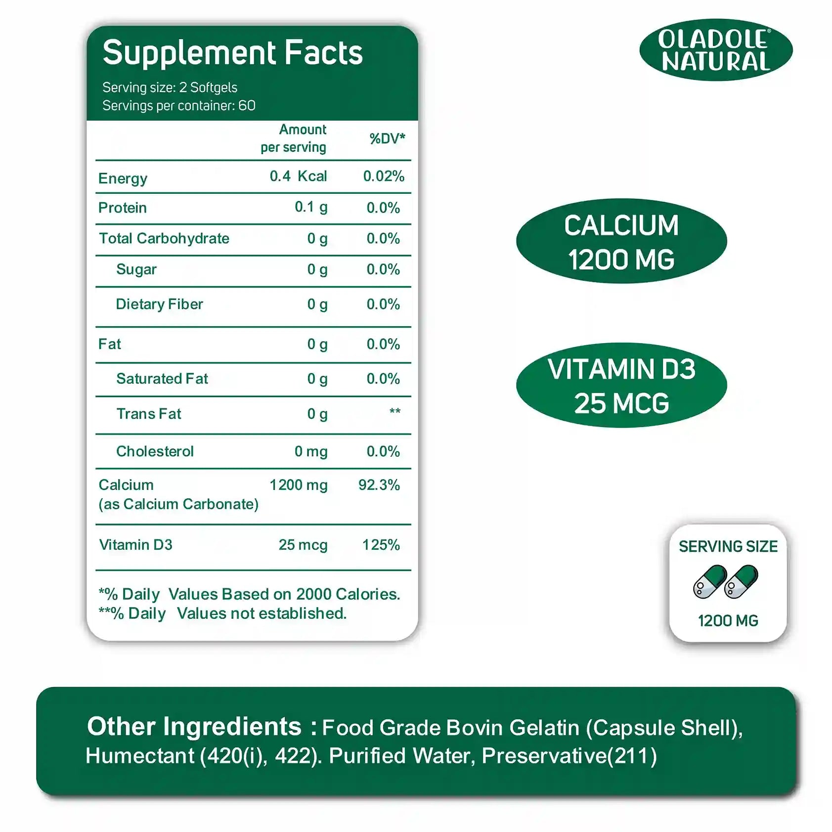 Calcium + Vitamin D3 Supplement 