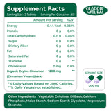 Organic Ceylon Cinnamon 1200 mg - 120 Tablets