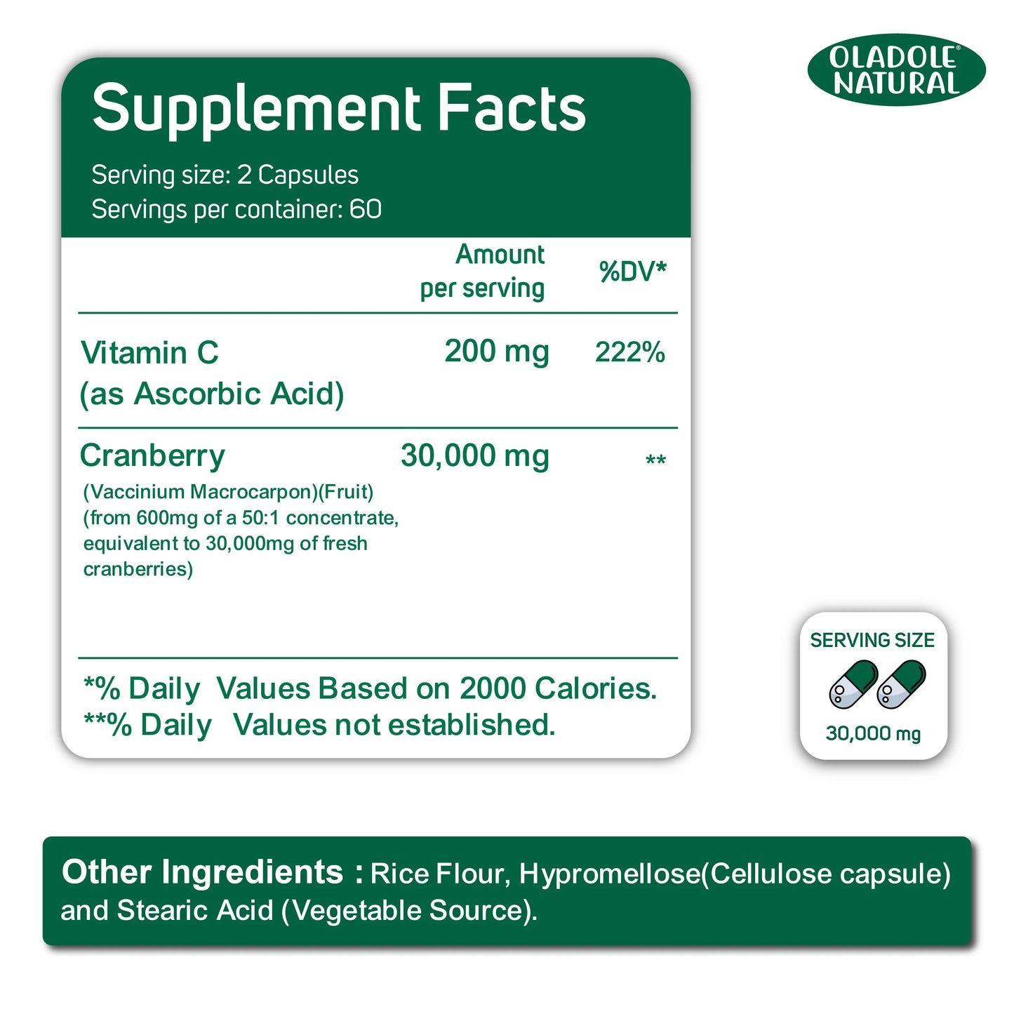 Cranberry + Vitamin C 30,000 mg