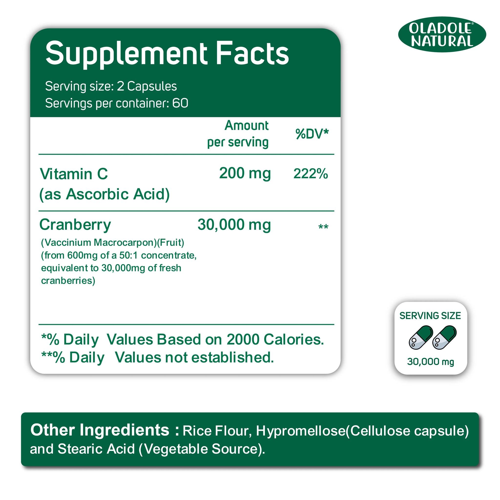 Cranberry + Vitamin C 30,000 mg