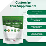 Empty Capsules Vegan, Halal Plant Based 250 Capsules