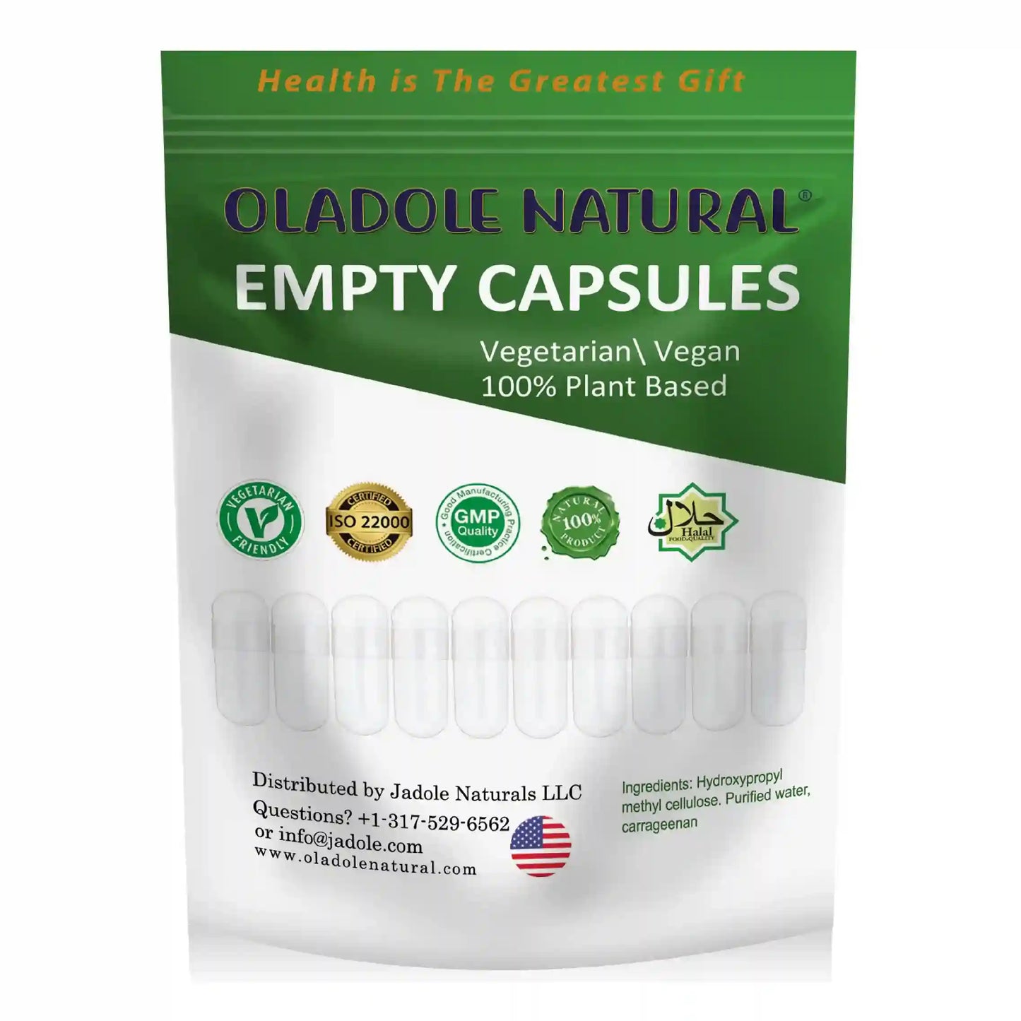 Empty Capsules Vegan, Halal Plant Based 250 Capsules