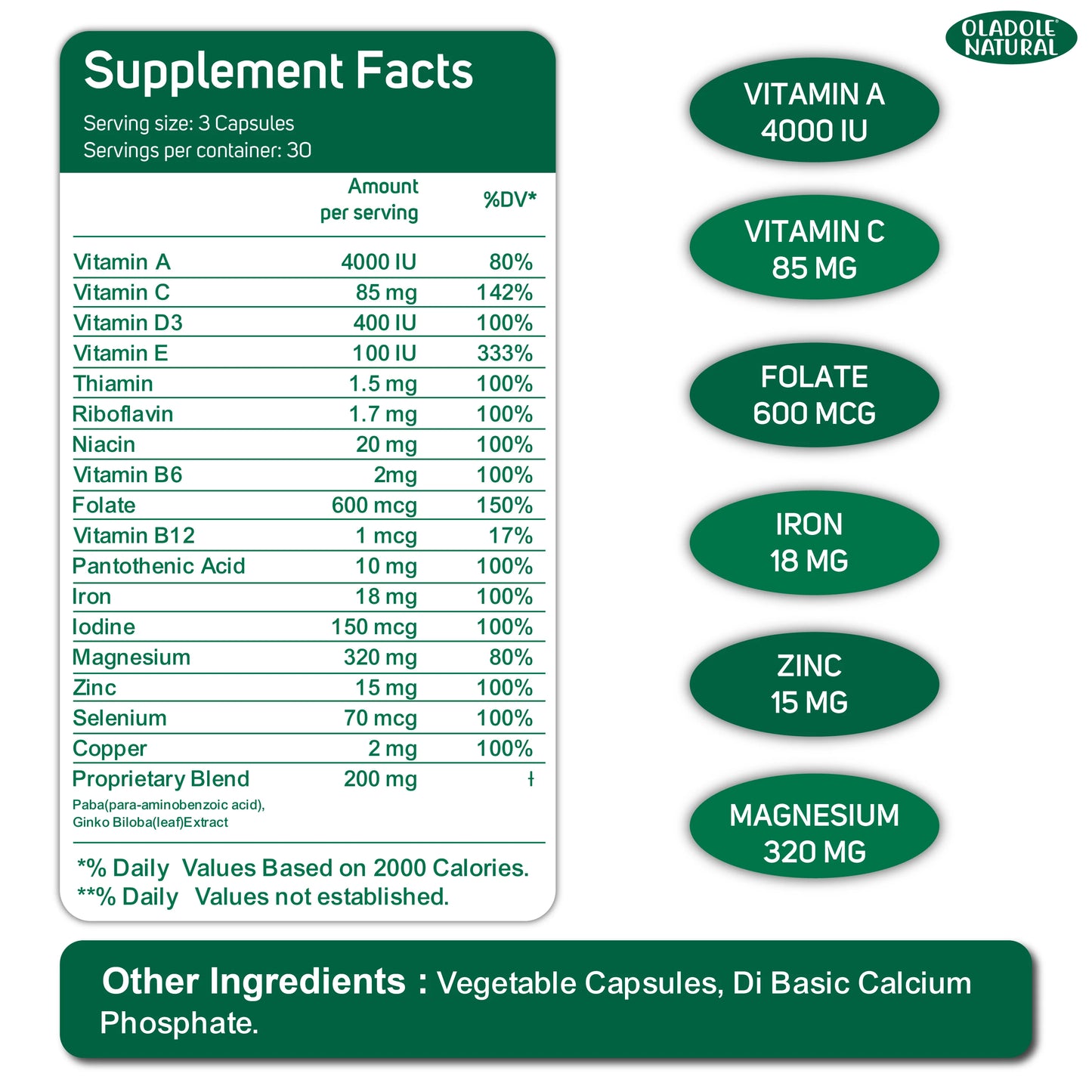 Fertility Prenatal Vitamins 90 Capsules