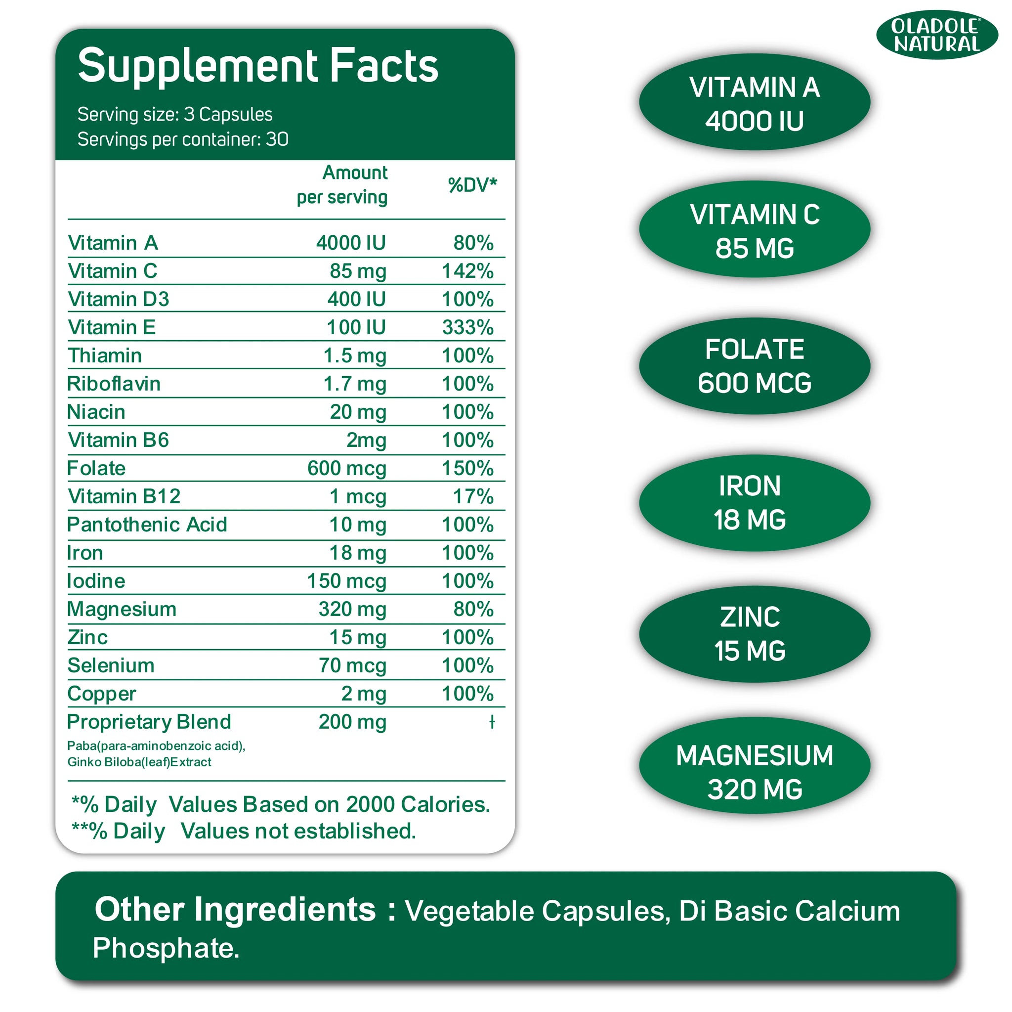 Fertility Prenatal Vitamins 90 Capsules