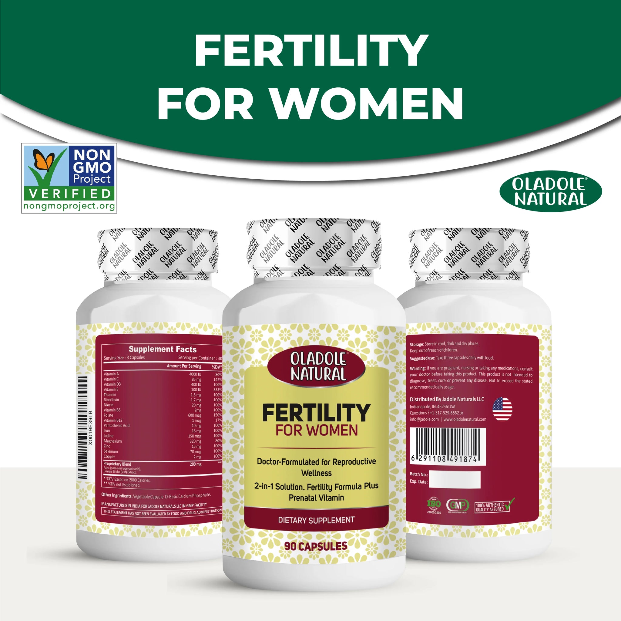 Fertility Prenatal Vitamins 90 Capsules