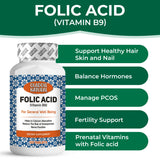 Folic Acid (Vitamin B9) 1000 mcg - 120 Tablets