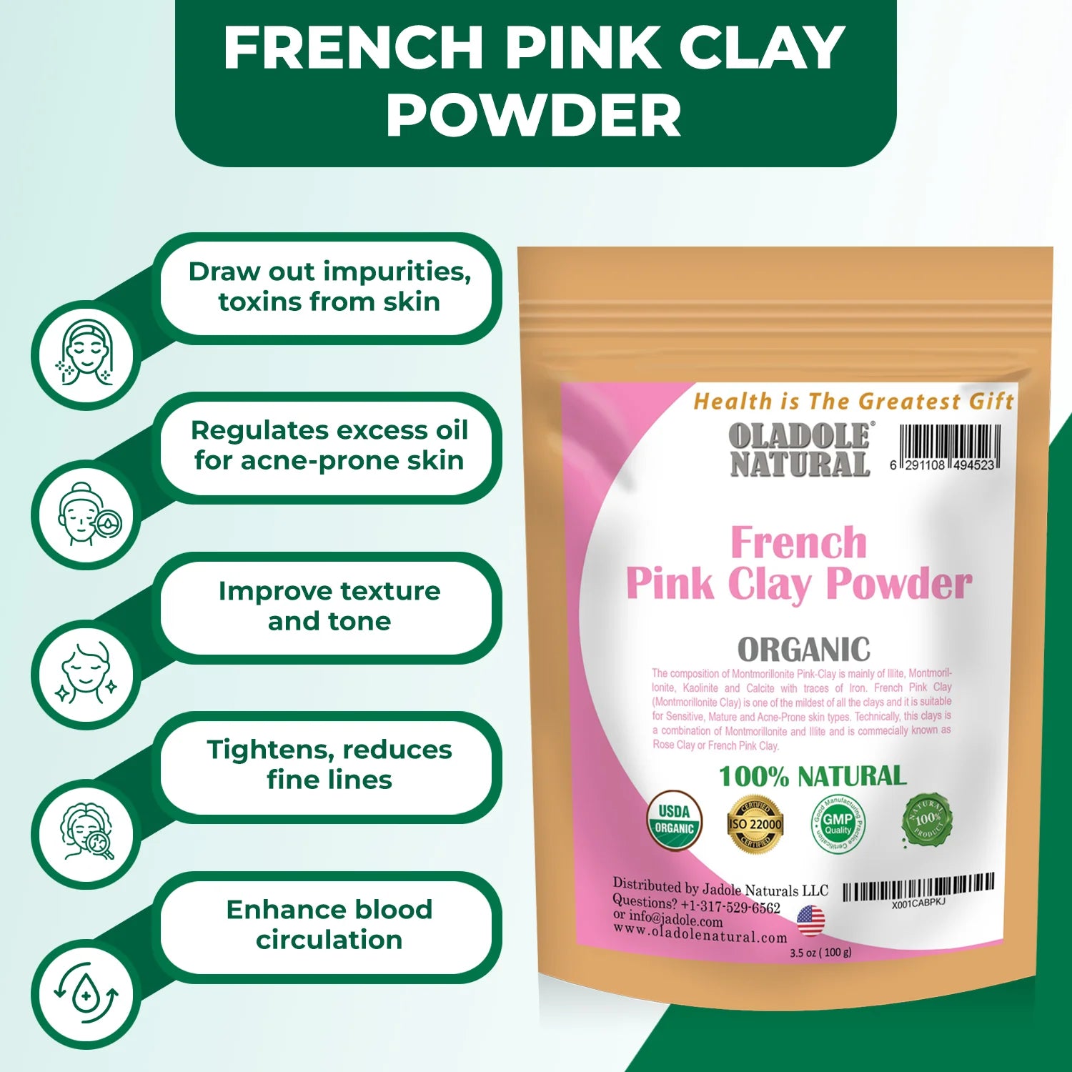French Pink Clay powder 100 g