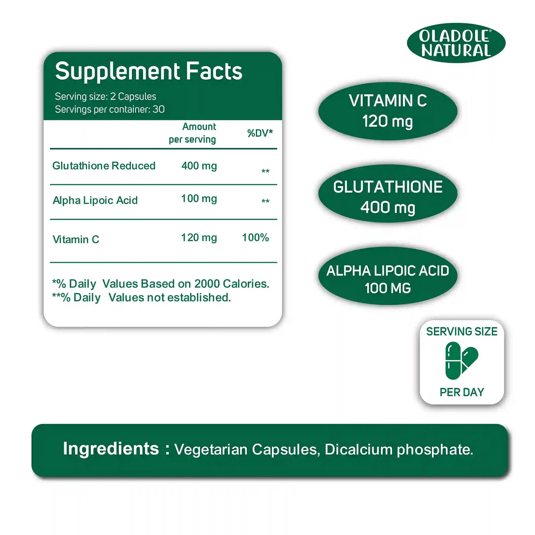 Glutathione Caps with Vitamin C - 60 Capsules