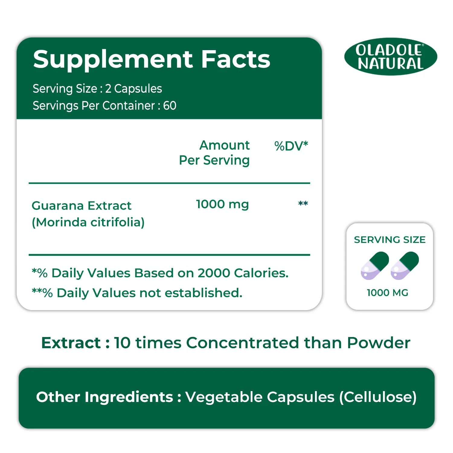 Guarana Extract 1000 mg 