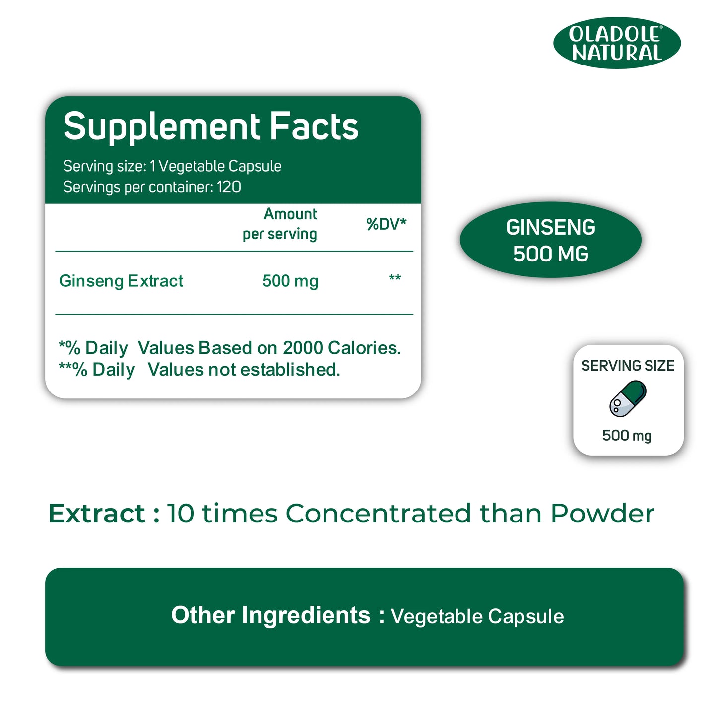 Korean Red Panax Ginseng 500 mg