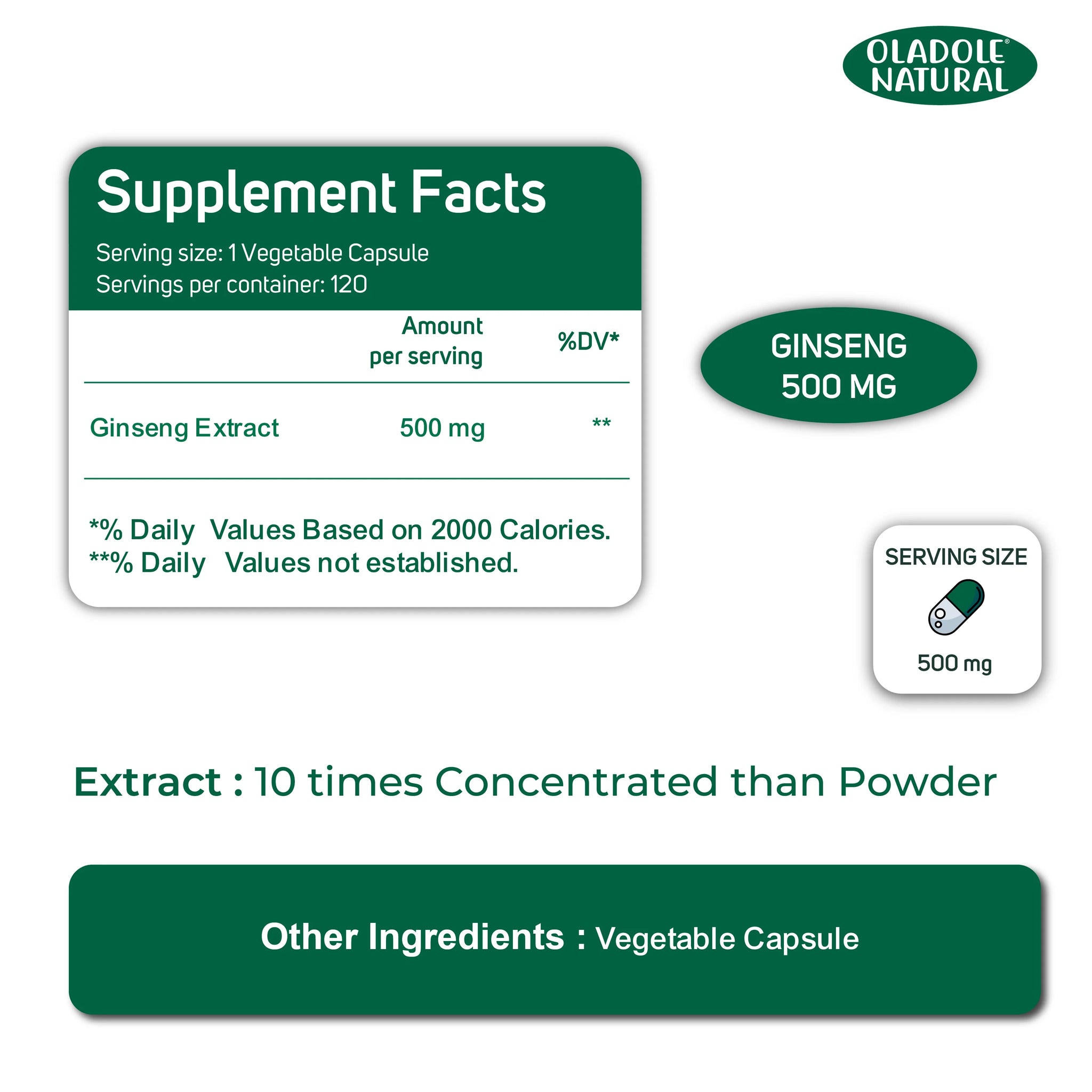Korean Red Panax Ginseng 500 mg