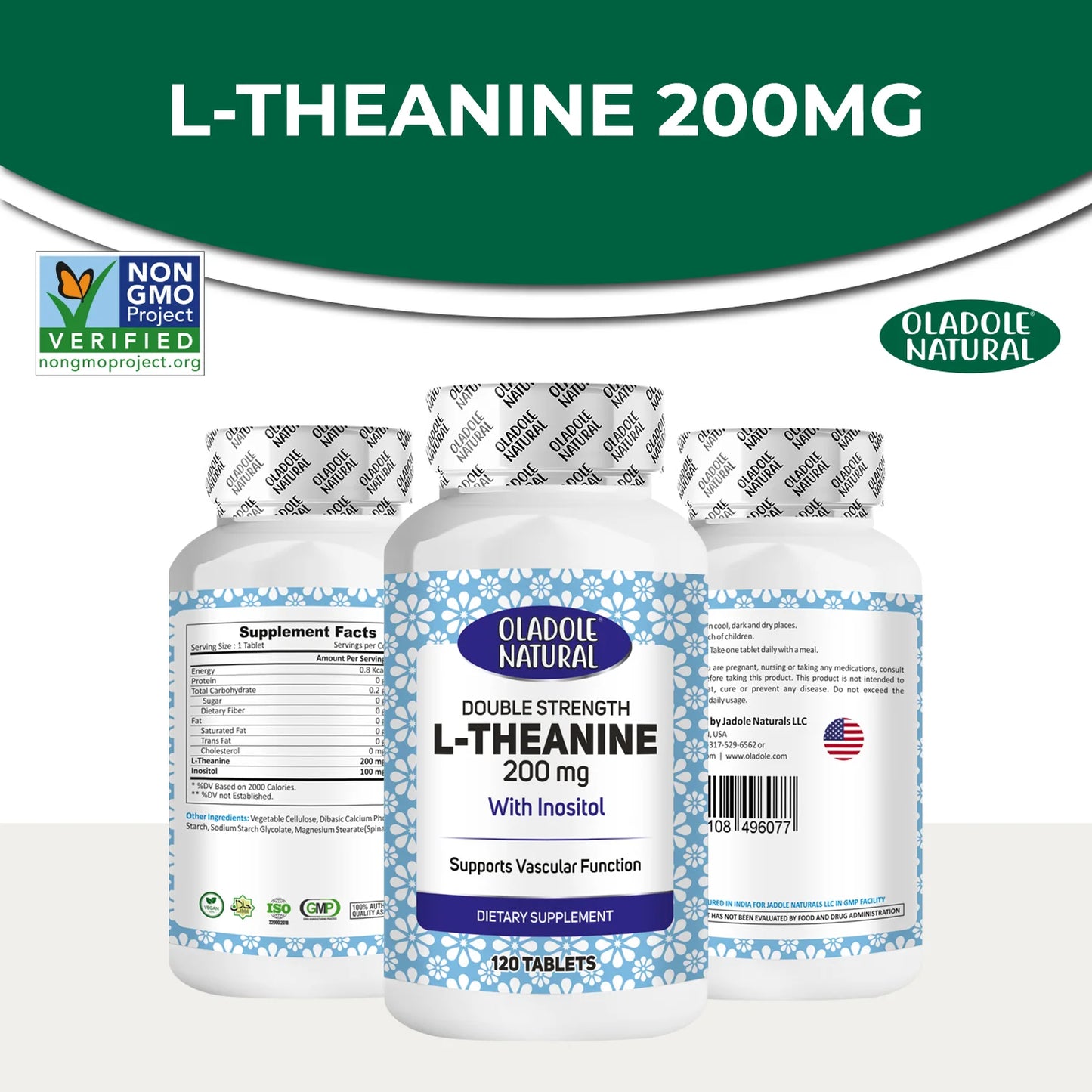 L-Theanine 200 mg Double Strength with Inositol 