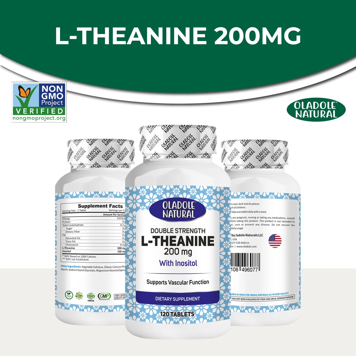 L-Theanine 200 mg Double Strength with Inositol 