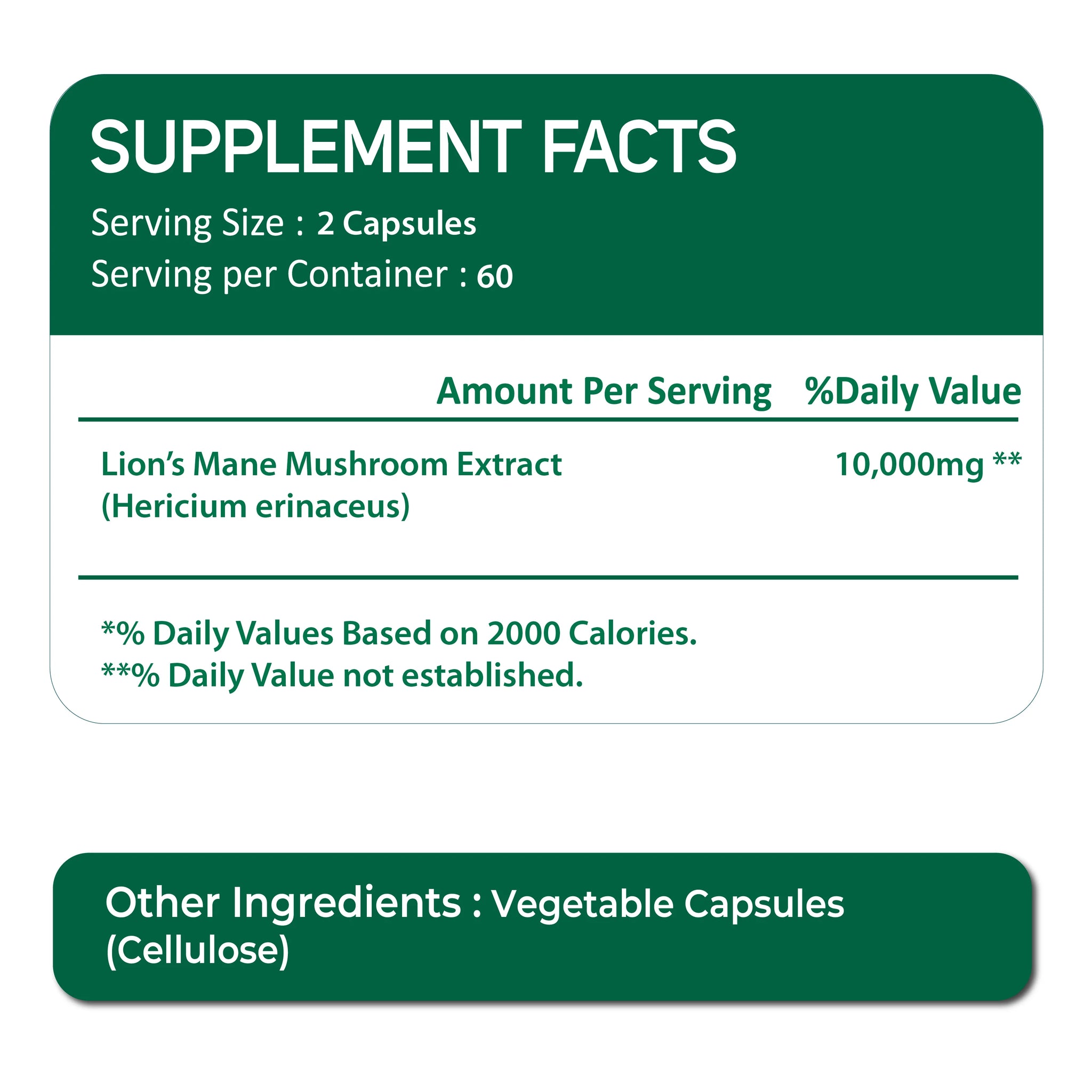 Lion's Mane Extract 10,000 mcg