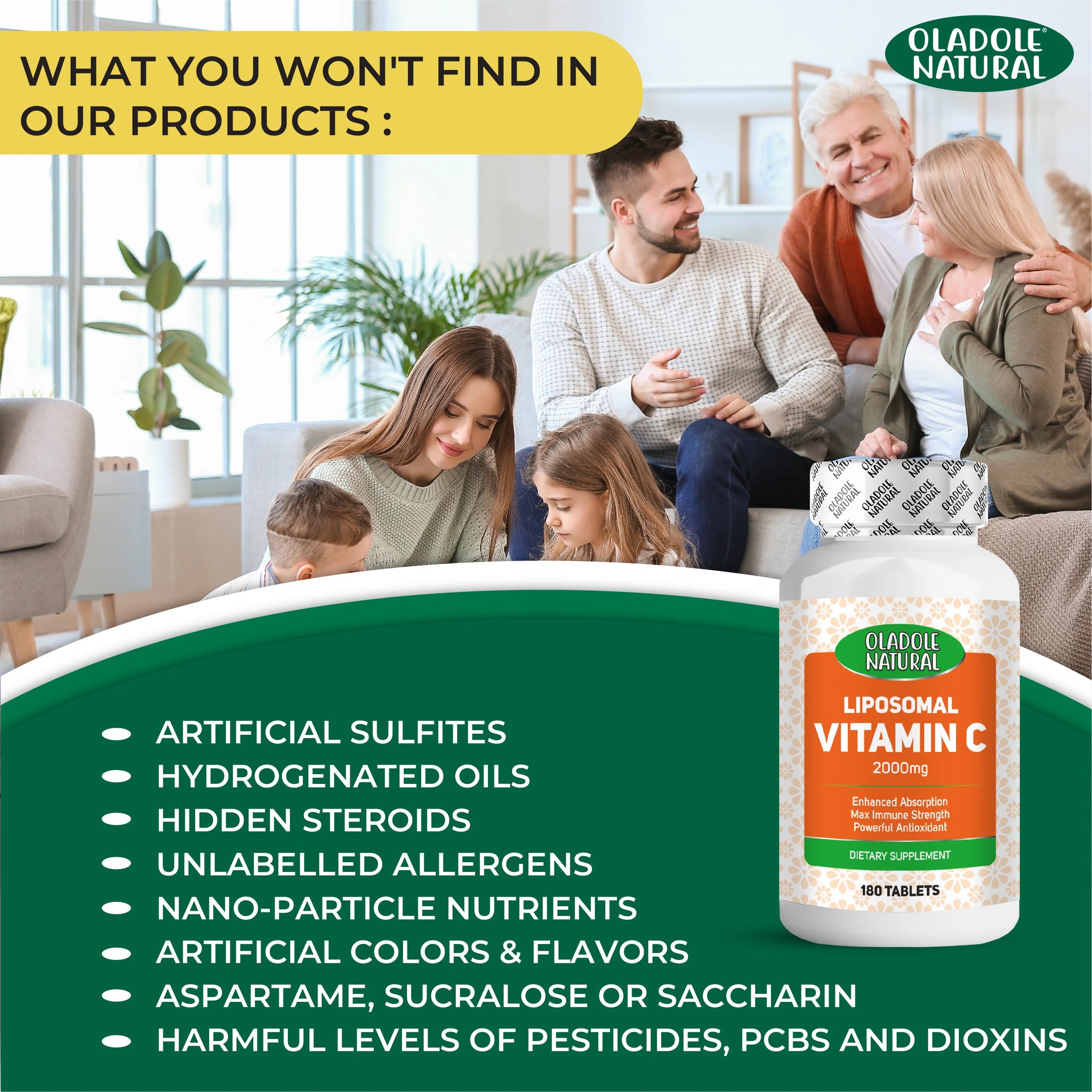 Liposomal Vitamin C 2000 mg- 180 Tablets