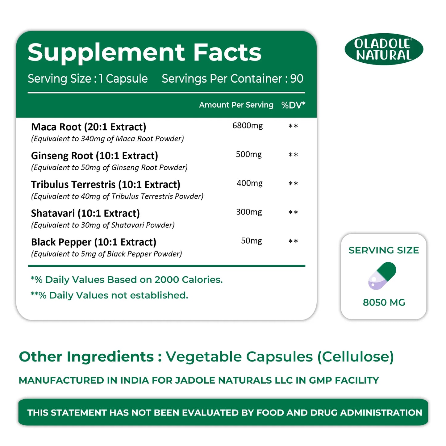Maca Root Extract 500 mg