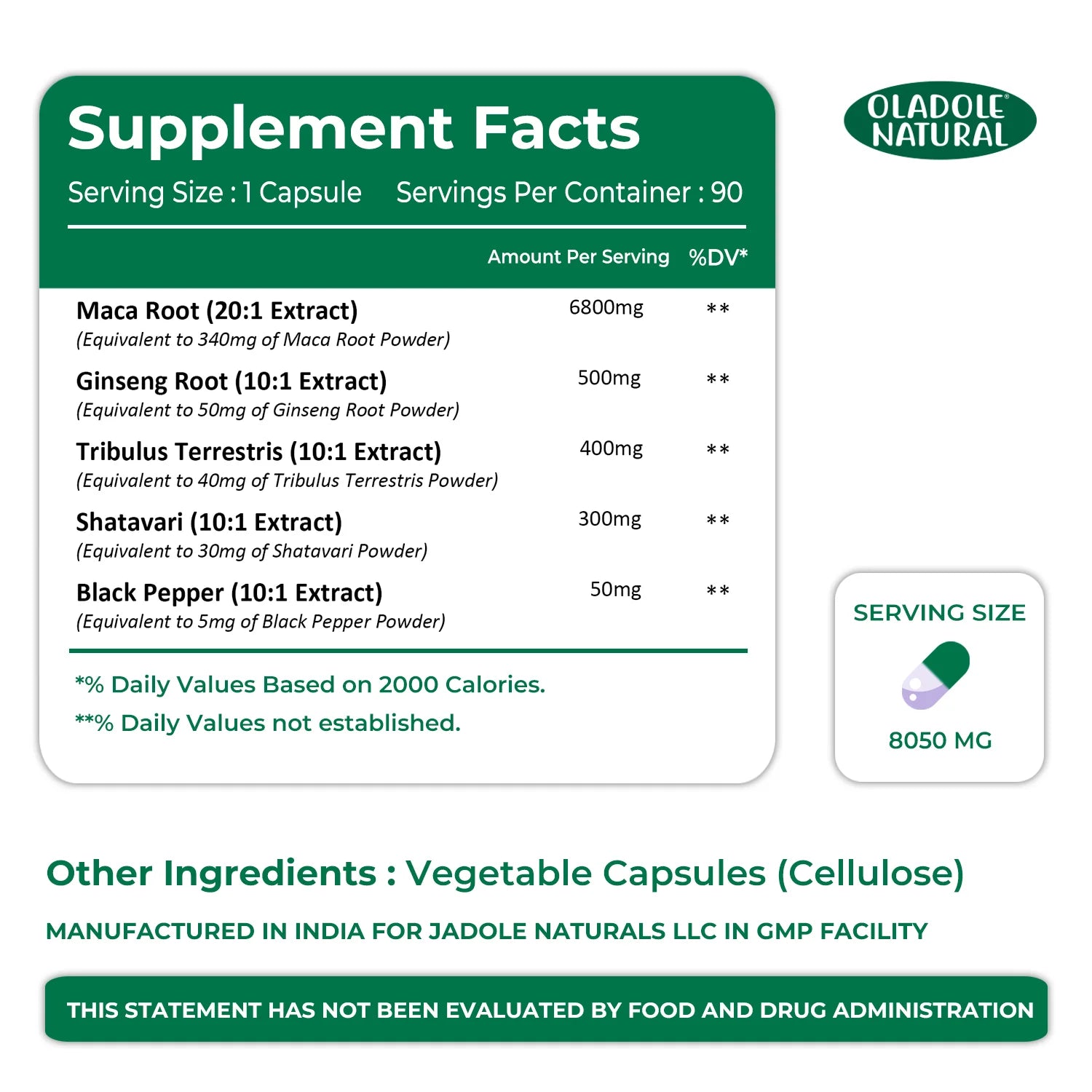 Maca Root Extract 500 mg