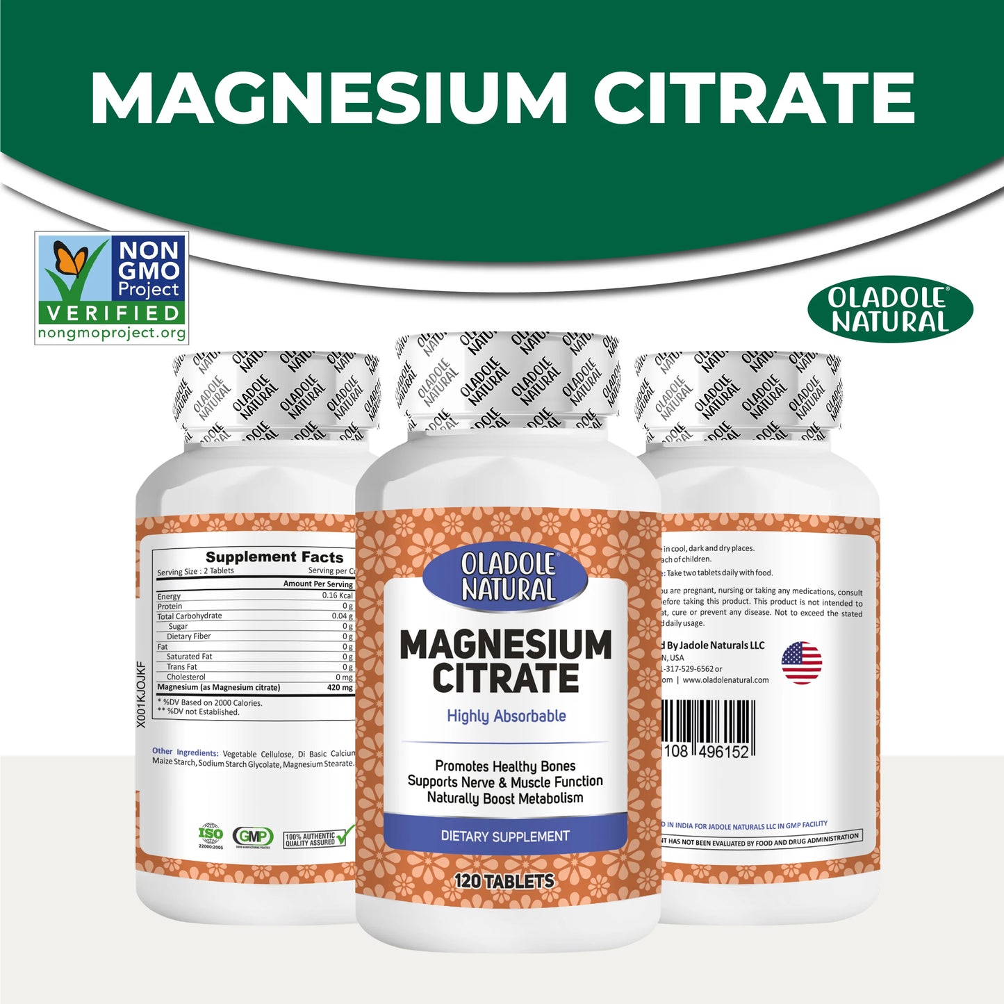 Highly Absorbable Magnesium Citrate 420 mg