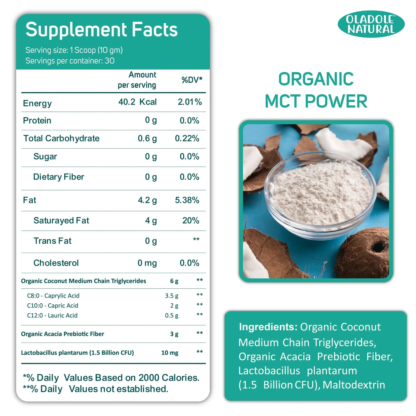 Organic MCT Powder Fast Fuel for Brain & Body 300 g