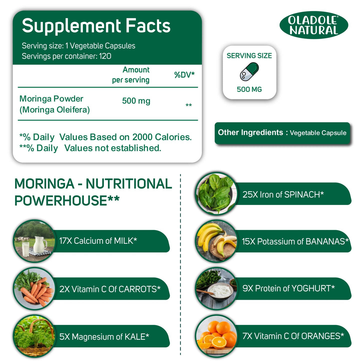 Organic Moringa 500 mg