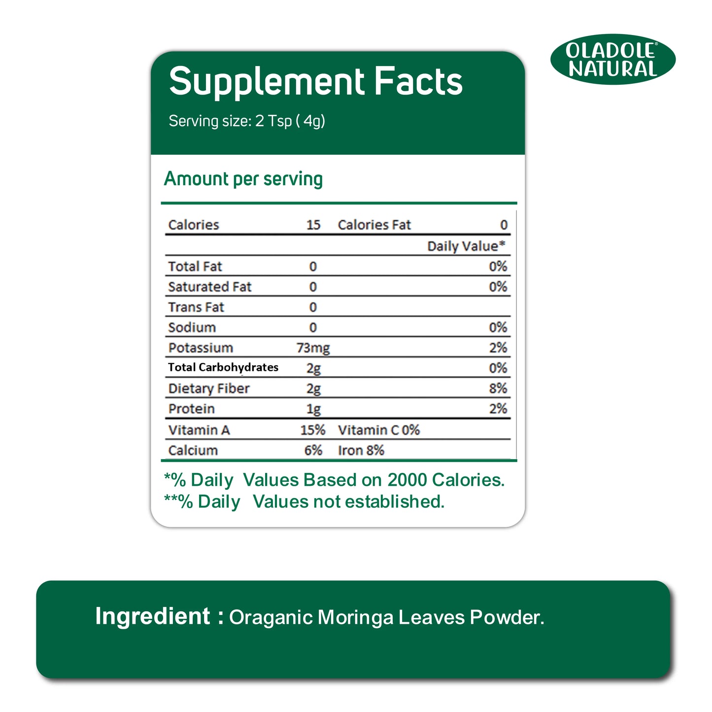 Raw Organic Moringa Leaf Powder
