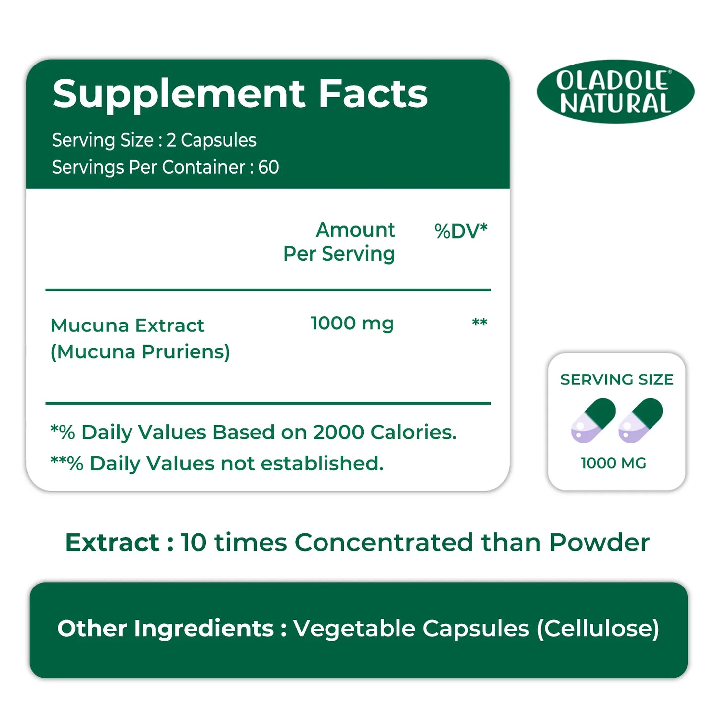 Mucuna Extract 1000 mg  
