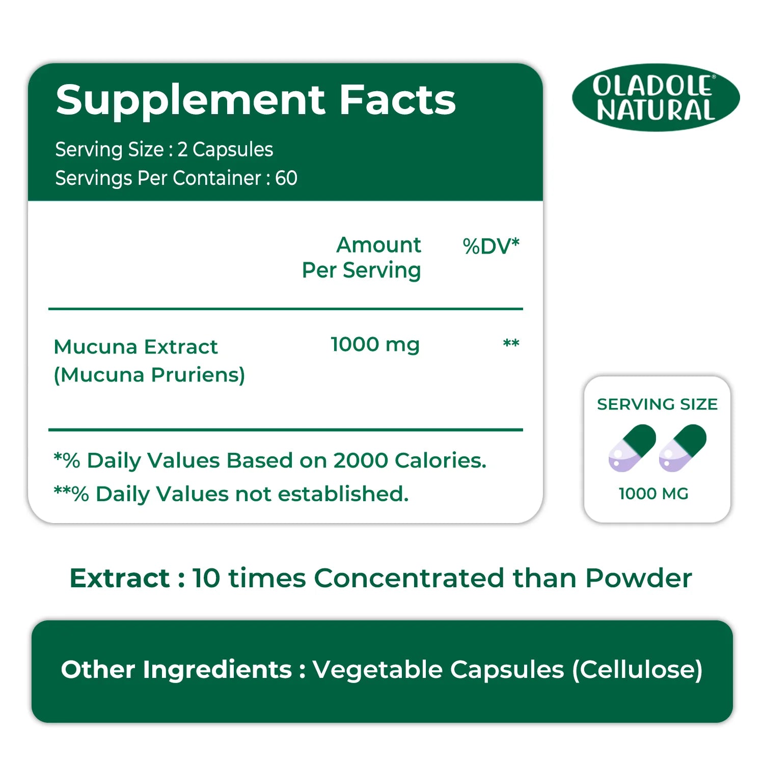 Mucuna Extract 1000 mg  