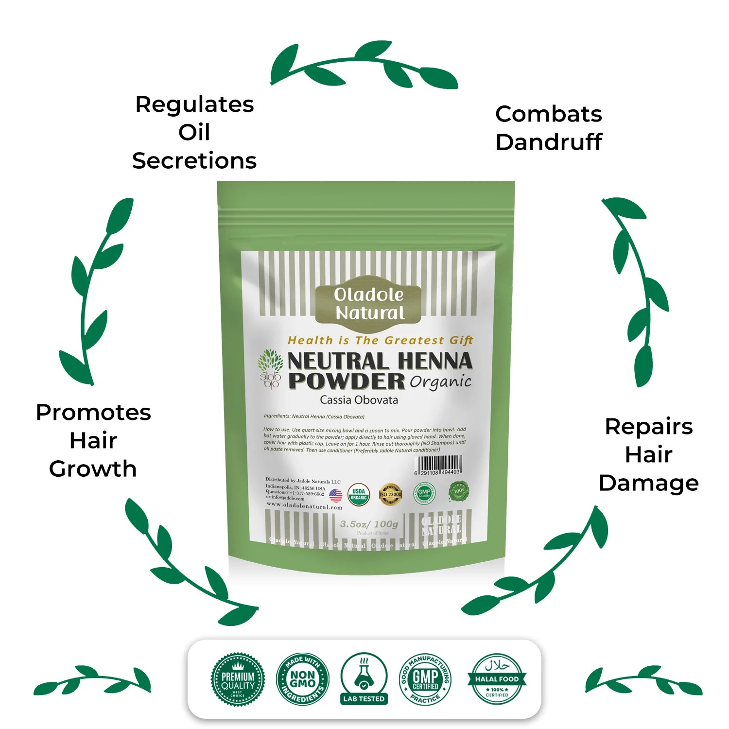 Neutral Henna Powder Organic Cassia obovate 100 g
