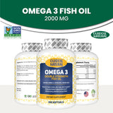 Omega 3 Fish Oil 2000 mg 360 EPA 240 DHA - 200 Softgel