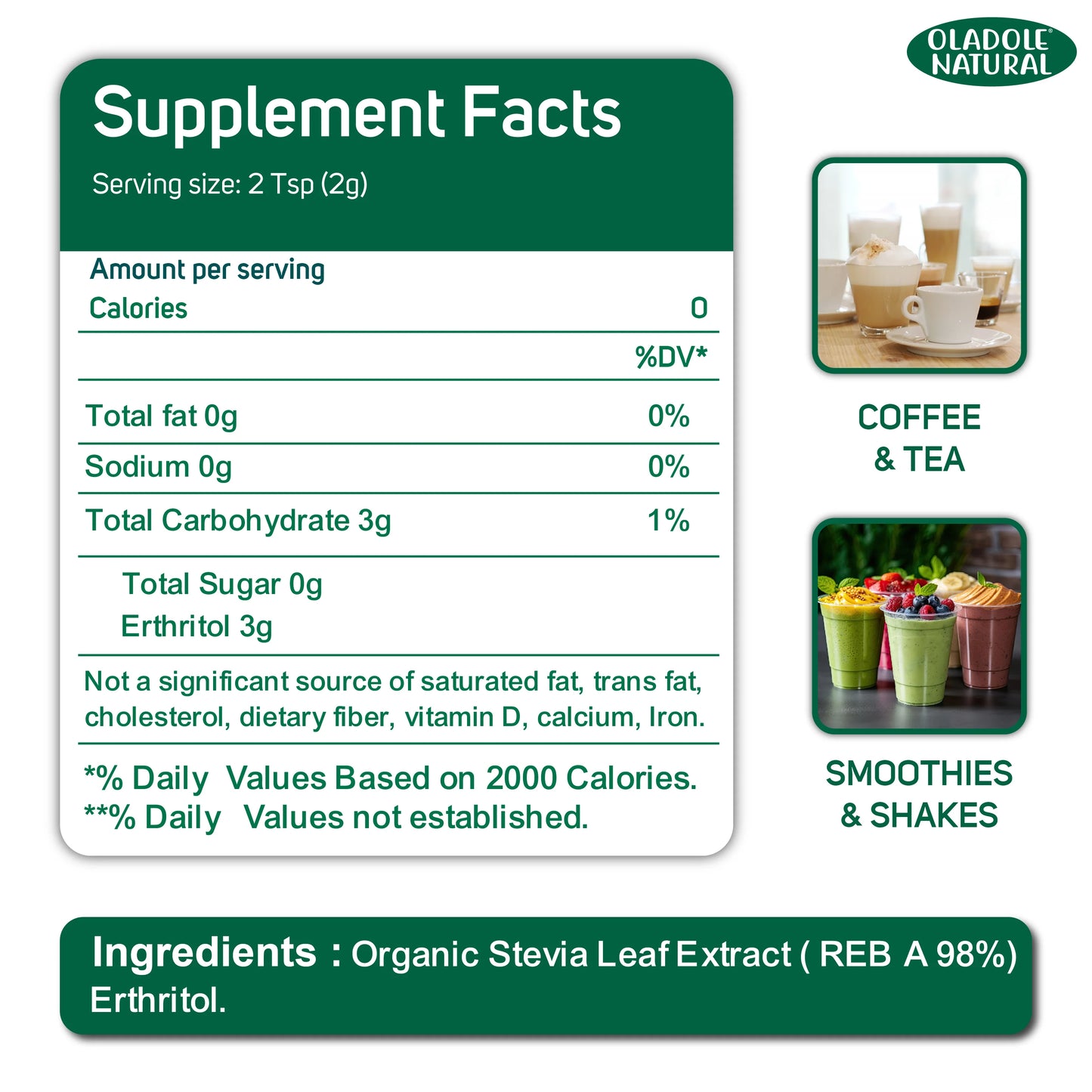 Organic Stevia Sweetener Blend 200 g