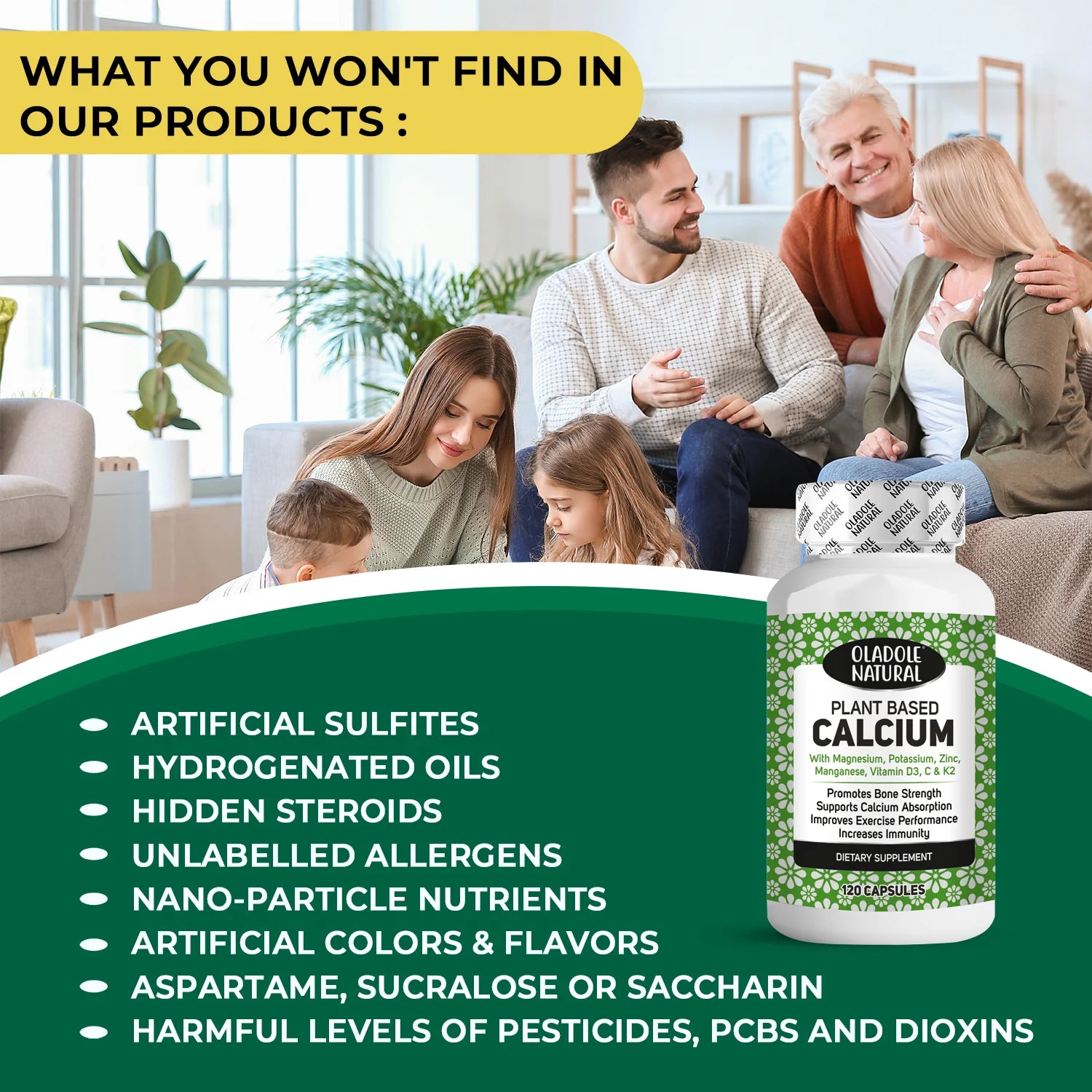 Plant Based Calcium with Magnesium, Zinc & Vitamins 
