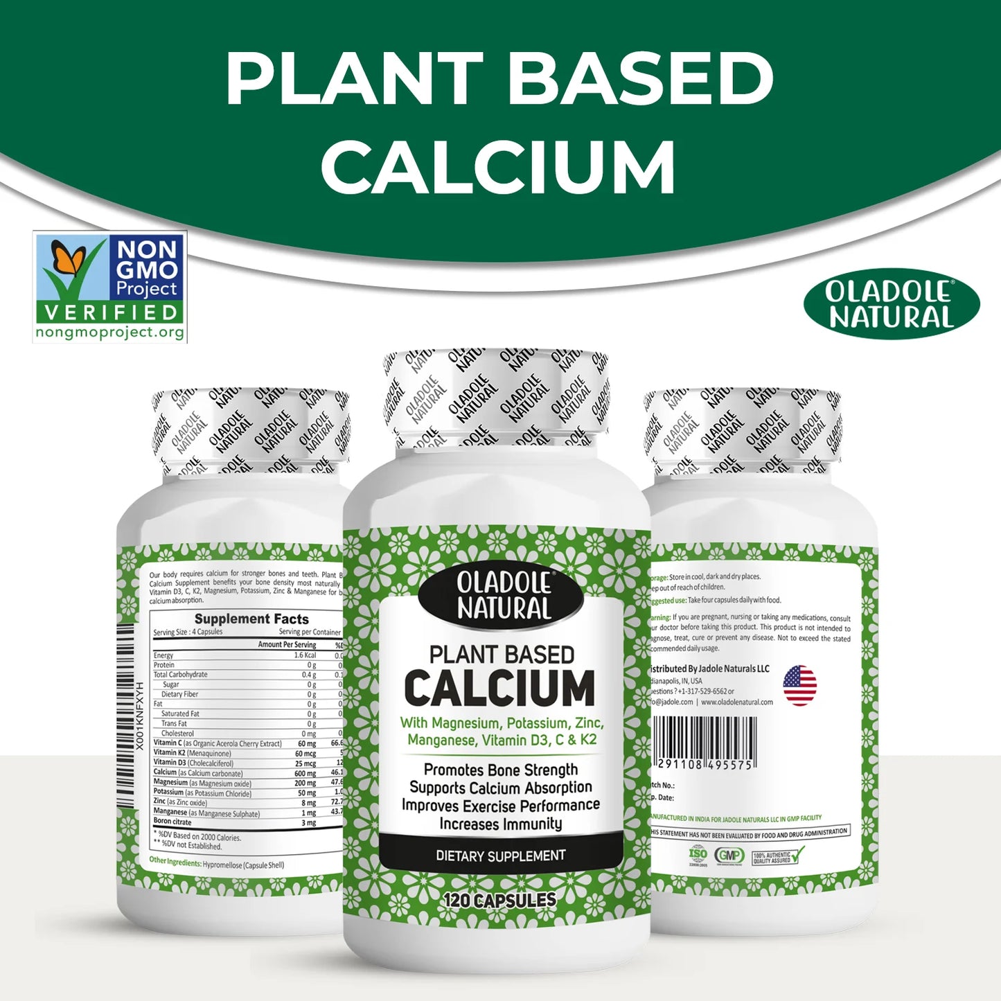 Plant Based Calcium with Magnesium, Zinc & Vitamins 